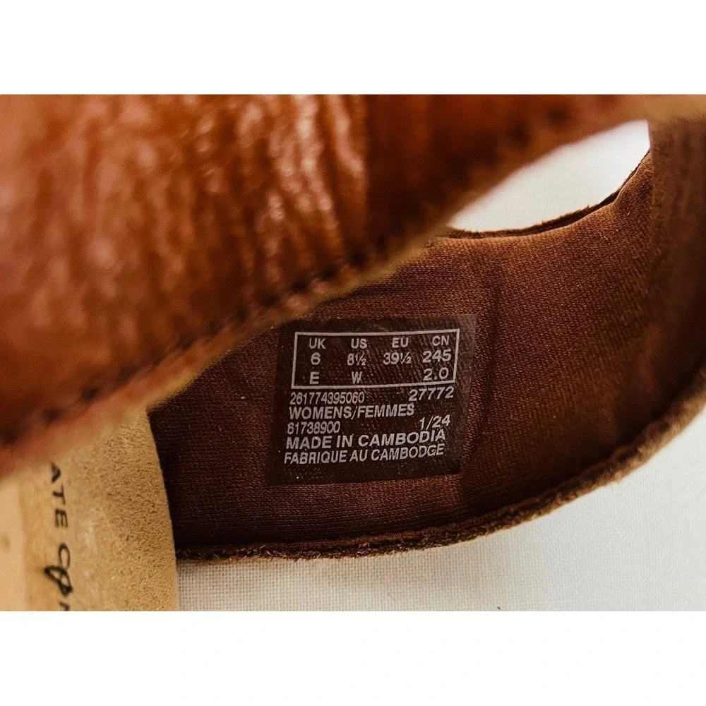 Clarks Wedge Sandals 8.5W Brown Leather Woven Ultimate Comfort Boho Platform